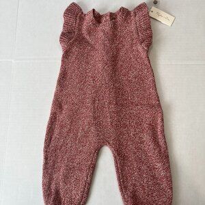 Girl - 3-6M & 12-18M - NWT Rylee + Cru Heathered Strawberry Stella Knit Jumpsuit